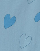 Filles - Robe manches courtes &agrave; motif c&oelig;ur - Bleu, image 3 sur 3 diapositives