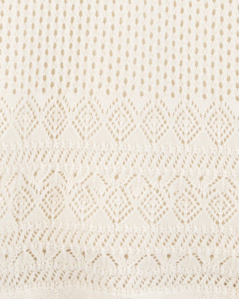 Enfant Robe sans manches en tricot à motif pointelle - Ivoire, image 4 sur 5 diapositives