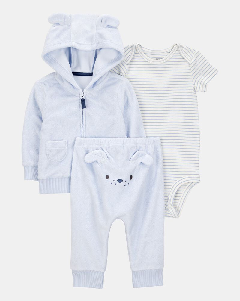 Baby 3-Piece Dog Little Cardigan Set, image 1 of 5 slides