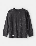 Boys Galaxy Print Long-Sleeve Graphic Tee - Black, image 1 of 3 slides