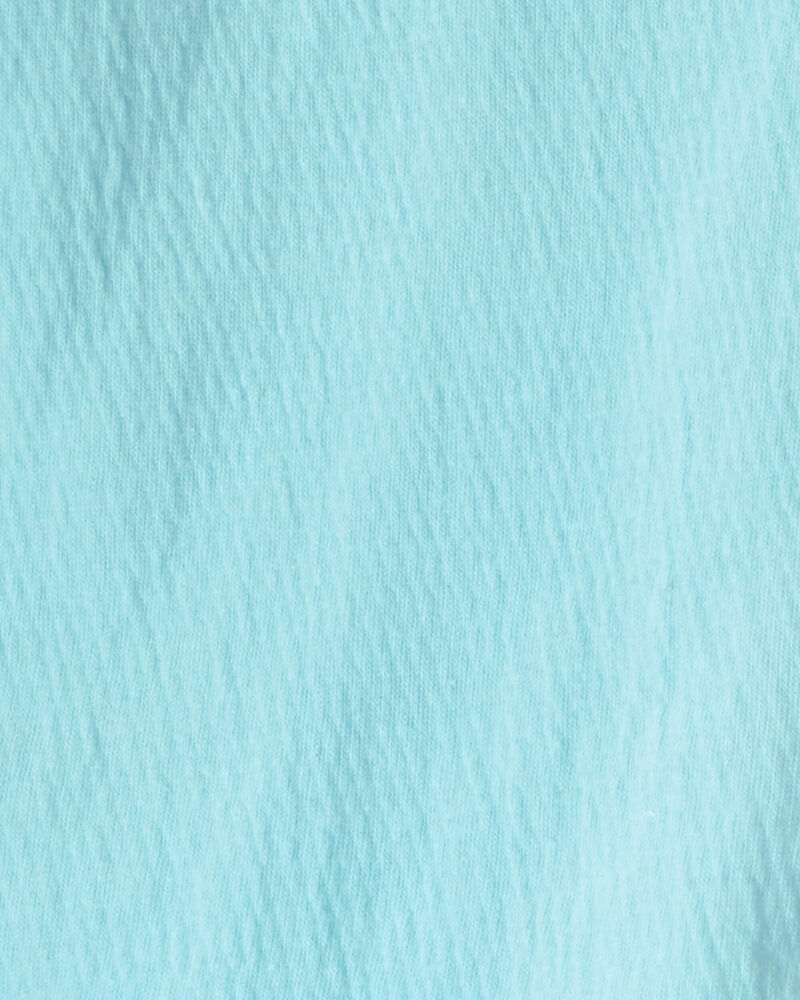 Filles - Short en gaze &agrave; broderie de fleur  - Bleu, image 4 sur 4 diapositives
