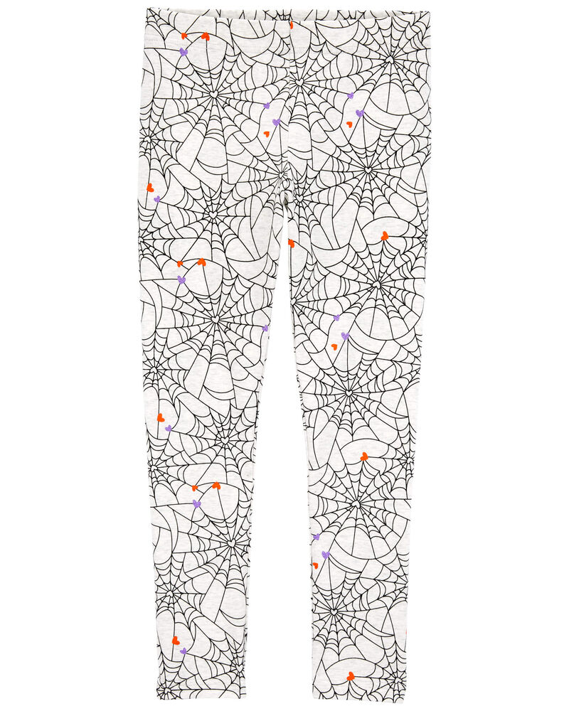 Enfant Leggings d'Halloween à motif de toile d'araignée, image 1 sur 4 diapositives