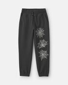 Boys 'Trick Or Treat' Spider Web Halloween French Terry Joggers - Black, image 1 of 4 slides