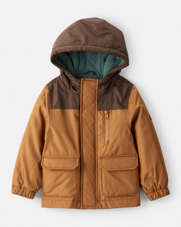 Toddler Boy Long-Sleeve Midweight Utility Jacket - Brown, 