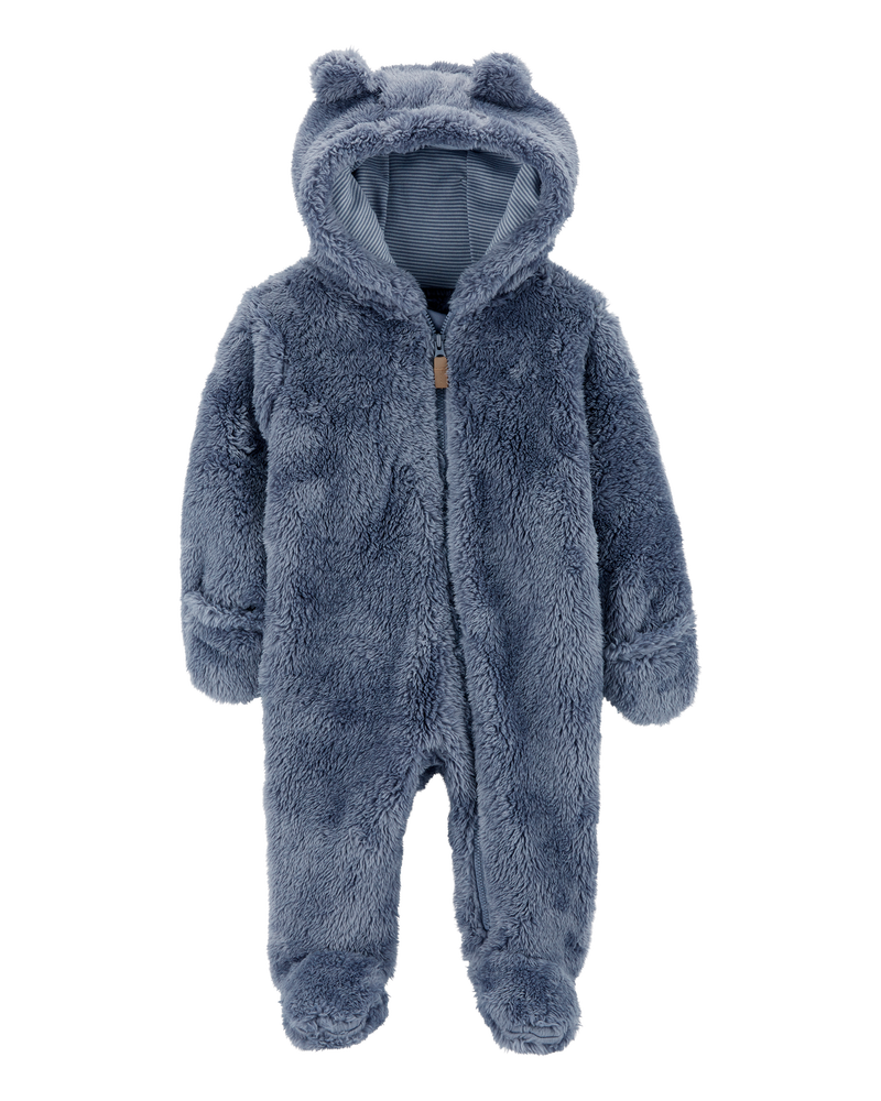 Blue Baby Hooded Quilted Jumpsuit Carter s Oshkosh Canada