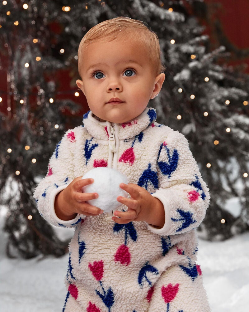 Baby Floral Sherpa Jumpsuit, image 3 of 5 slides