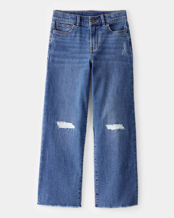 Kid High Rise Distressed Denim Jeans - Ozone Wash, 
