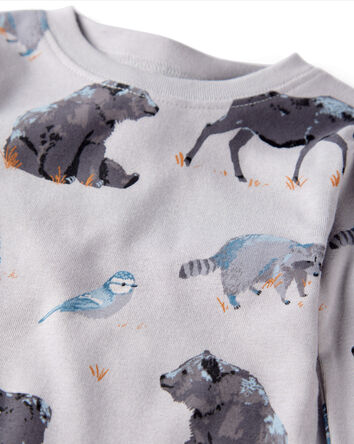 Toddler Organic Cotton Pyjamas in Midnight Forest Print, 