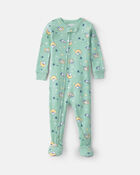 B&eacute;b&eacute; - Pyjama ajust&eacute; 1 pi&egrave;ce en 100 % coton Snoopy des Peanuts - Vert, image 1 sur 2 diapositives