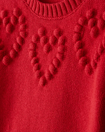 Toddler Girl Heart Long-Sleeve Sweater - Red, 