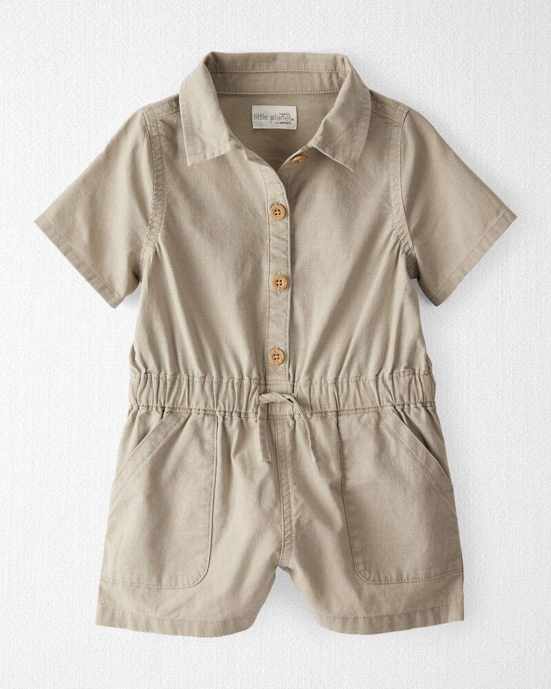 Toddler Romper Made With Organic Cotton Linen, image 1 of 4 slides