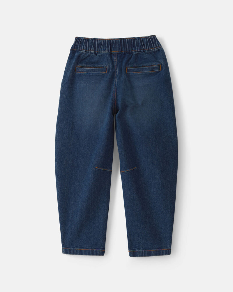 Girls Denim Barrel Jeans - Medium Wash, image 3 of 5 slides