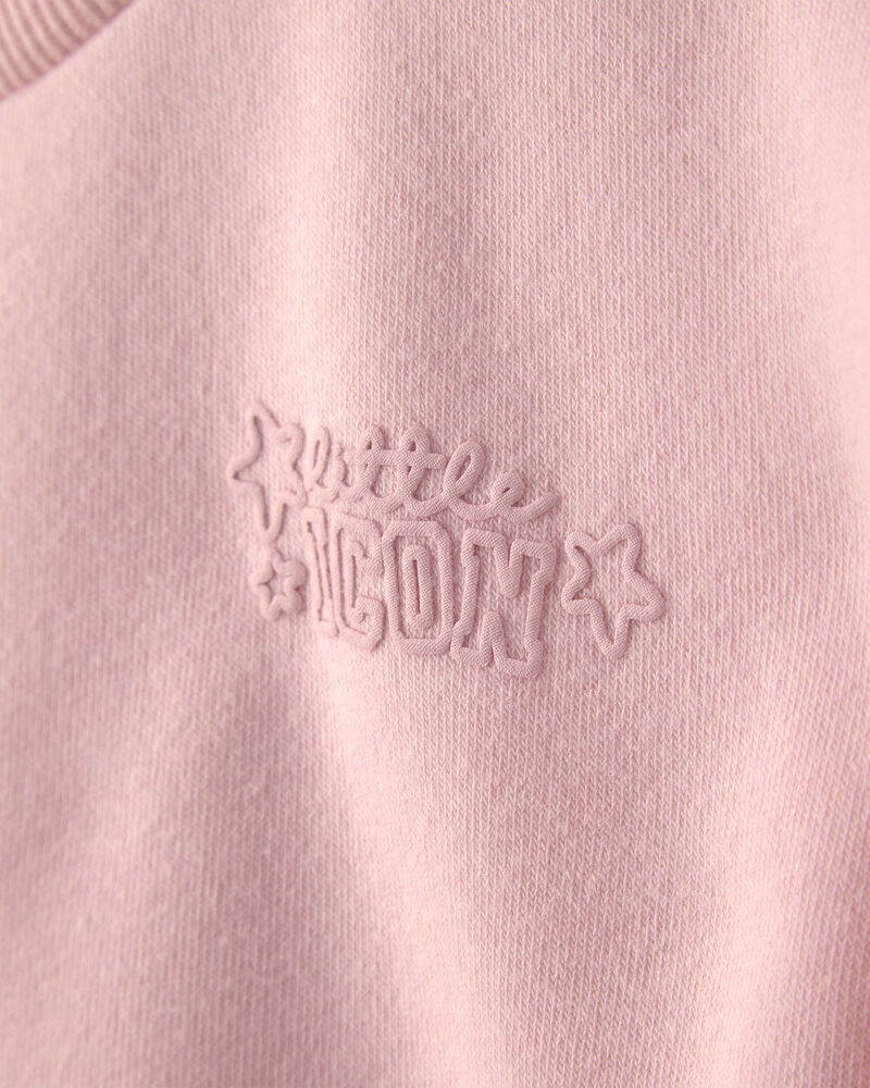Toddler Girl 'Little Icon' Fleece Pullover Sweatshirt - Pink, image 2 of 4 slides
