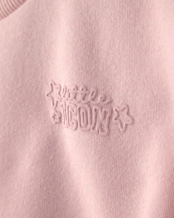 Toddler Girl 'Little Icon' Fleece Pullover Sweatshirt - Pink, 