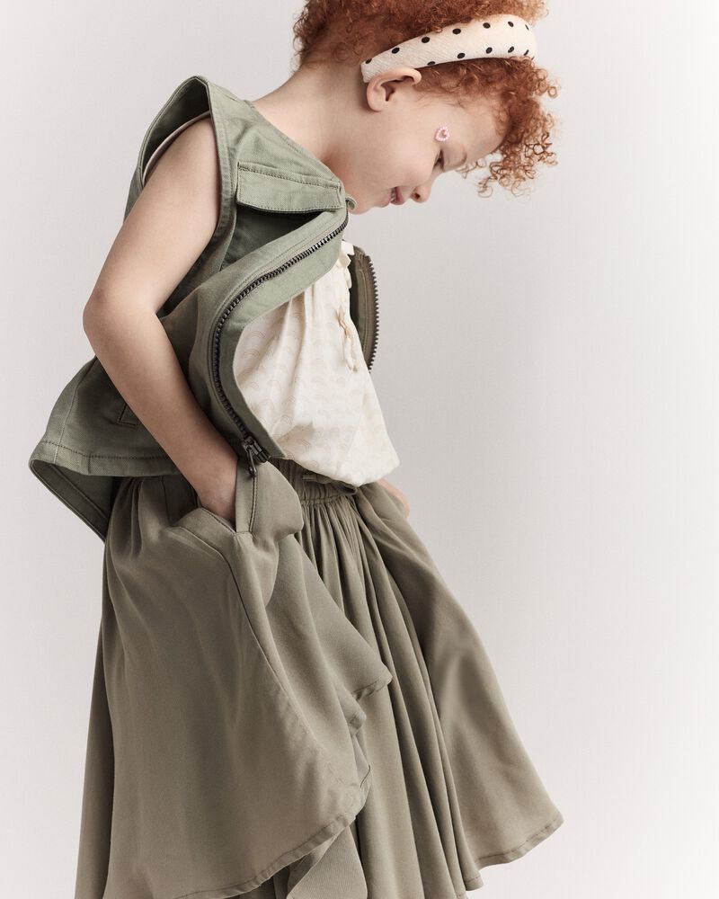 Toddler Girl Avenue Twirl™ Midi Skirt - Olive, image 6 of 8 slides
