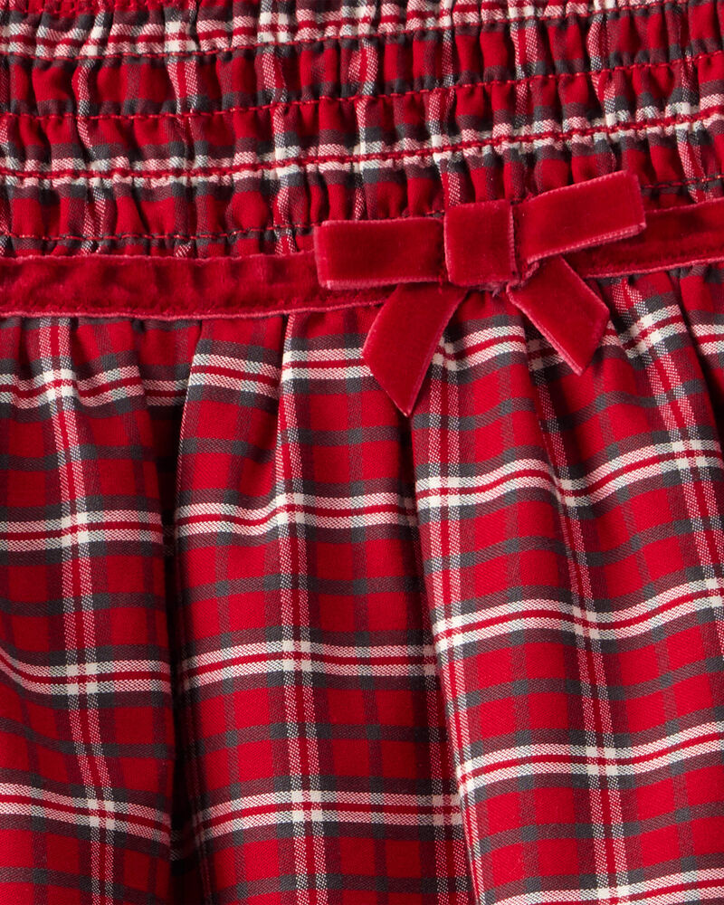 Baby Girl Special Occasion Plaid Print Short-Sleeve Dress - Red, image 4 of 5 slides