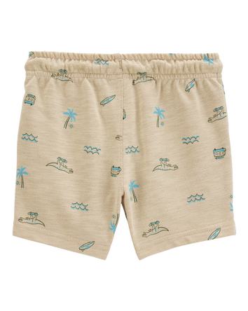 Baby Print Knit Shorts - Khaki, 