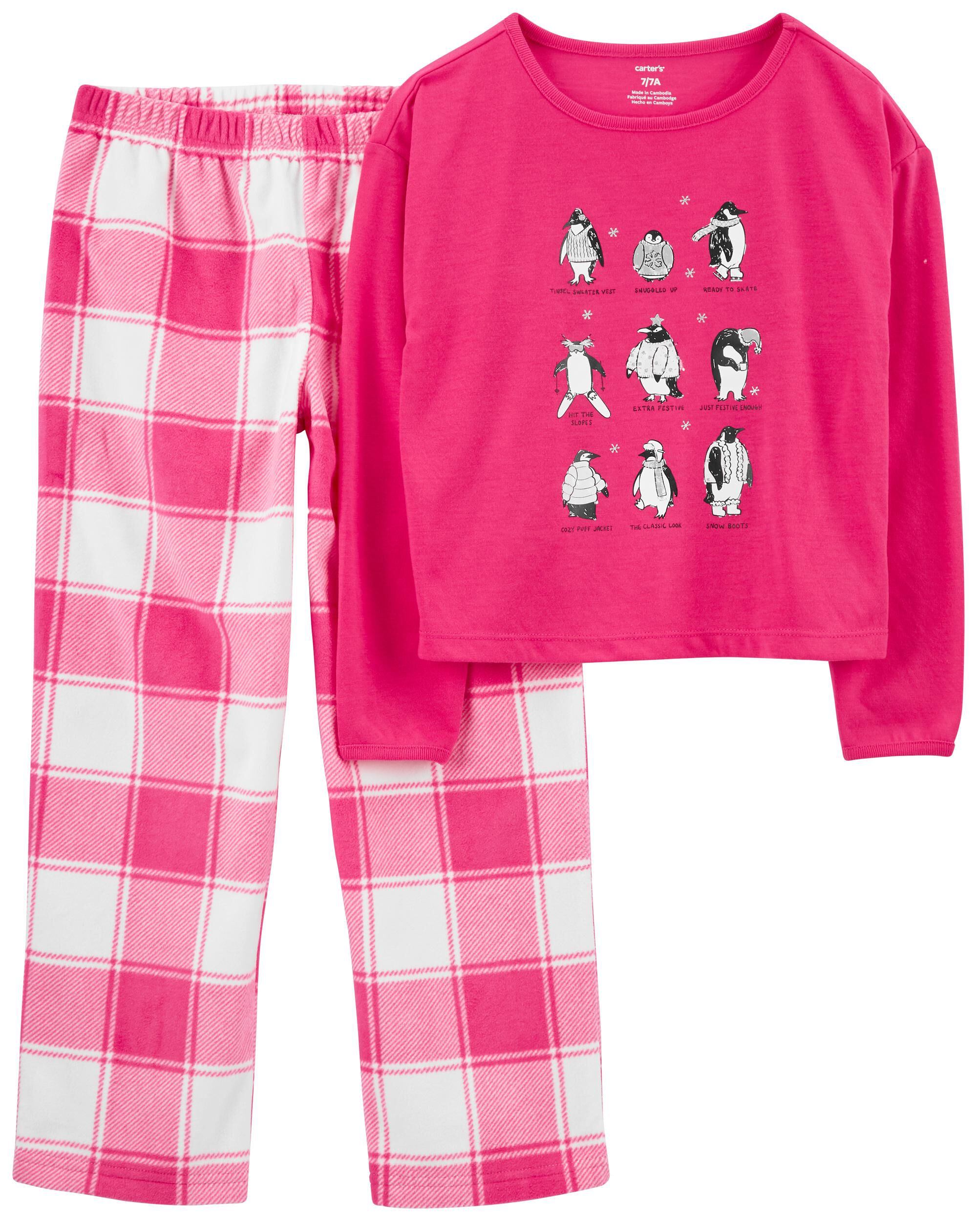 Kid 2 Piece Penguin Cotton Fleece Pyjamas