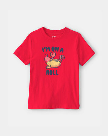 Tout-petit - T-shirt imprim&eacute; de homard "I'm on a Roll" - Rouge, 