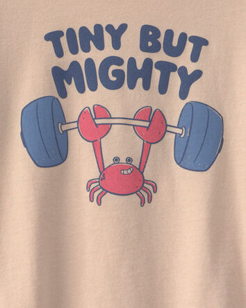 Tout-petit gar&ccedil;on - T-shirts &agrave; imprim&eacute; &laquo;Tiny But Mighty&raquo; - Beige, 