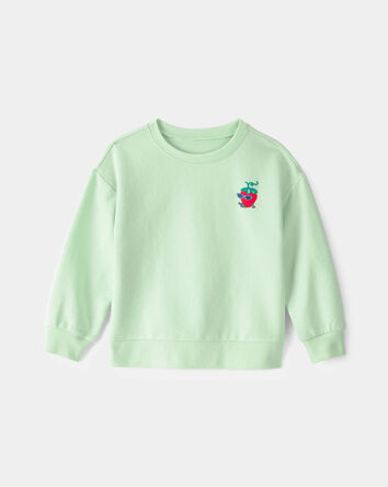 Tout-petit fille - Chandail en jersey bouclette, fraise - Vert, 