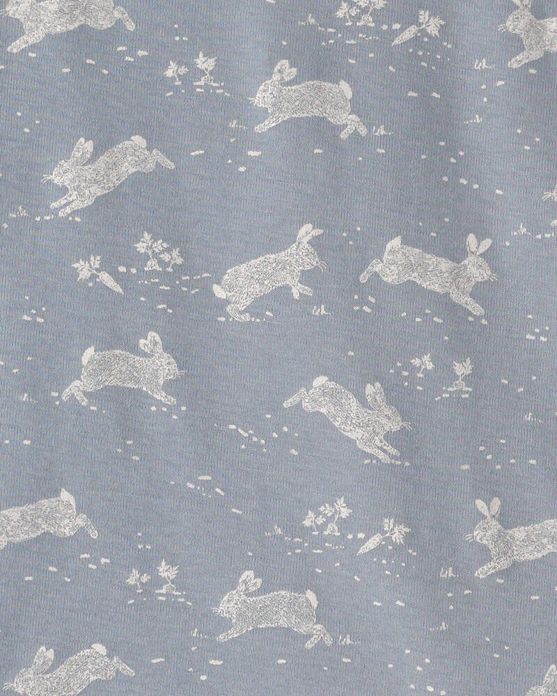 Kids 2-Piece Organic Cotton Pyjama in Blue Bunnies Print, image 3 of 4 slides