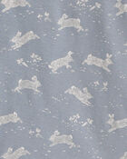 Kids 2-Piece Organic Cotton Pyjama in Blue Bunnies Print, image 3 of 4 slides