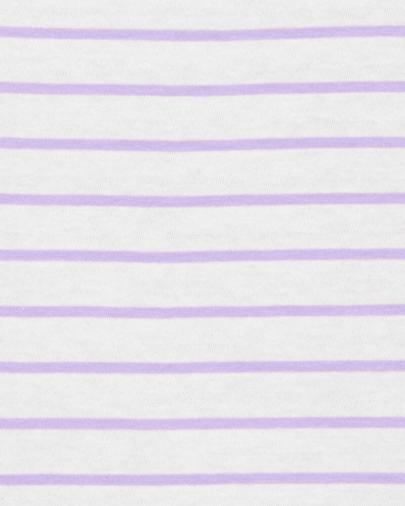 Baby Striped Flutter Short-Sleeve Tee - Purple, image 3 of 4 slides
