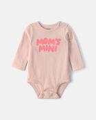 Baby Girl 'Mom's Mini' Long-Sleeve Graphic Bodysuit - Pink, image 1 of 3 slides