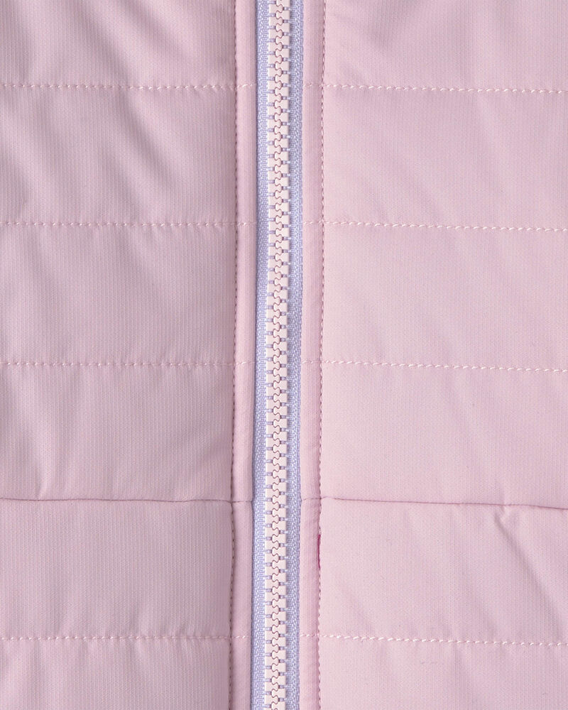 Toddler Girl  Quilted Mid Weight Jacket- Pink, image 3 of 4 slides