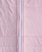 Toddler Girl  Quilted Mid Weight Jacket- Pink, image 3 of 4 slides