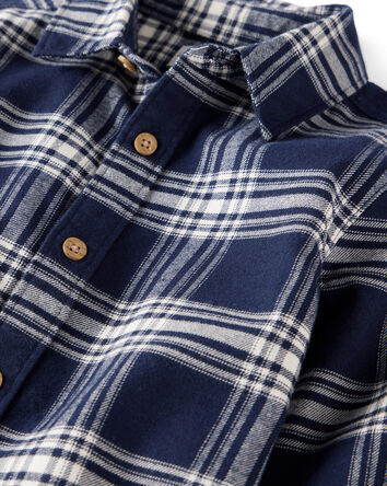 Bébé Chemise boutonnée en flanelle de coton biologique, 