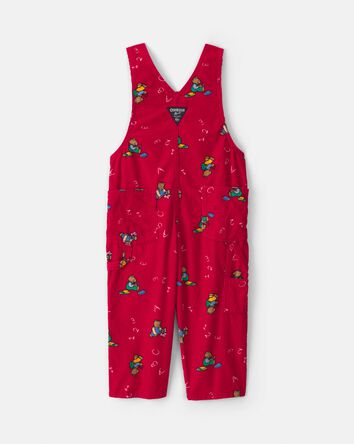 Toddler Bear Corduroy Overalls - Red, 
