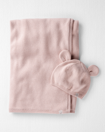 Baby Organic Cotton Sweater Knit Ear Cap, 
