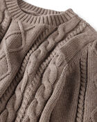 Toddler Organic Cotton Cable Knit Sweater, image 2 of 5 slides