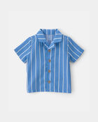 Toddler Boy Striped Loose Fit 2-Piece Pyjama Set - Blue, image 2 of 5 slides