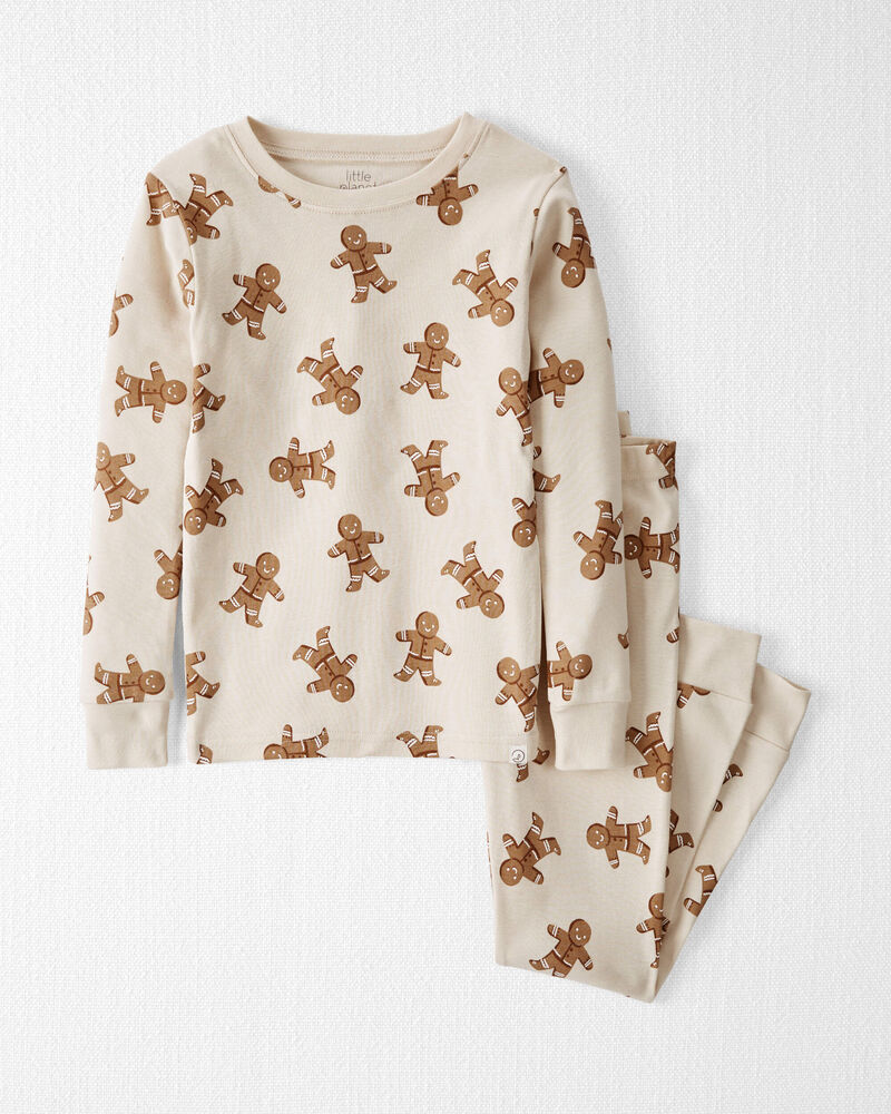 Kid Organic Cotton Pyjamas Set in Gingerbread Cookie, image 1 of 4 slides
