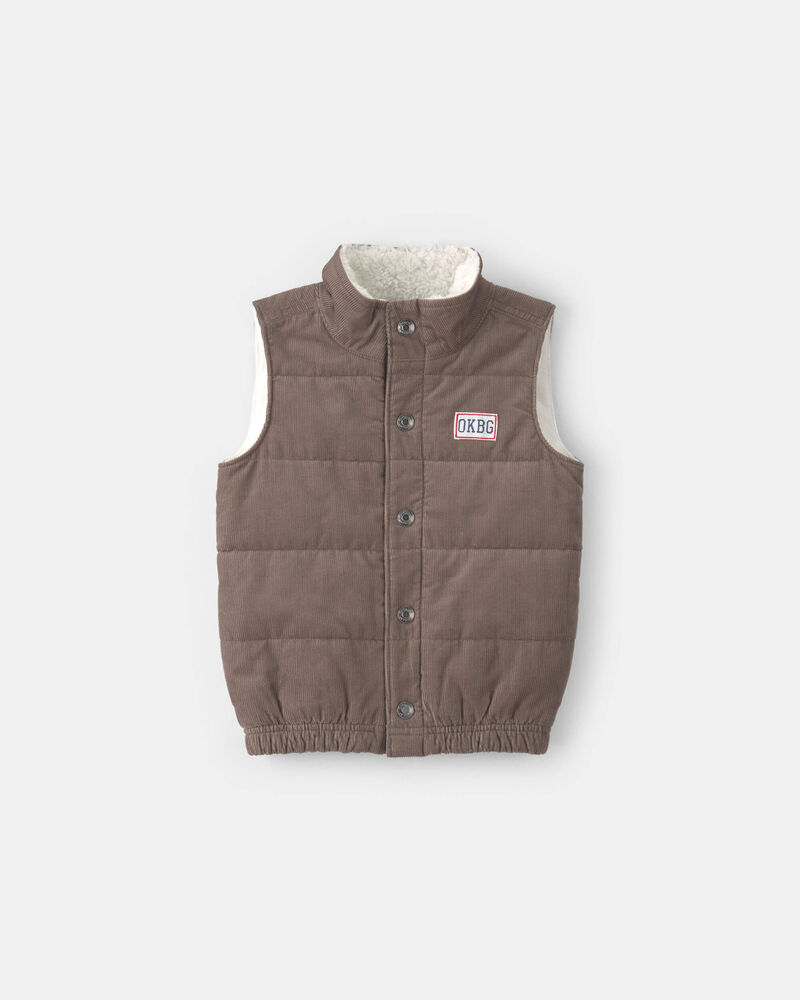 Gilet matelass&eacute; en velours c&ocirc;tel&eacute; &ndash; Brun, image 1 sur 3 diapositives