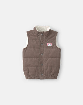 Gilet matelass&eacute; en velours c&ocirc;tel&eacute; &ndash; Brun, 