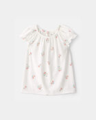 Toddler Girl Strawberry Top - White, image 1 of 3 slides