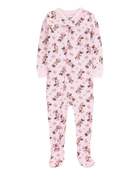 Baby Disney© Minnie Mouse Snug Fit Cotton Footie 1-Piece Pyjamas - Pink, image 1 of 3 slides