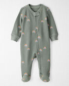 Baby Waffle Knit Sleep & Play Pyjamas in Magical Rainbow Print Made with Organic Cotton, image 1 of 4 slides