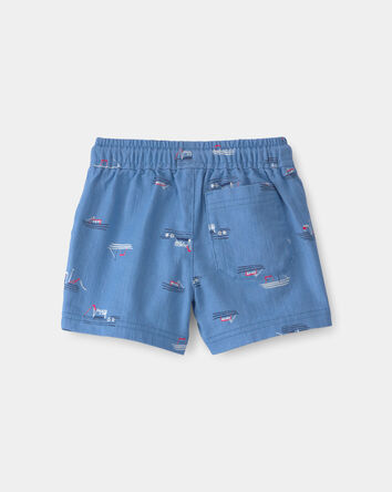 Baby Boy Sailboat Twill Shorts - Blue, 