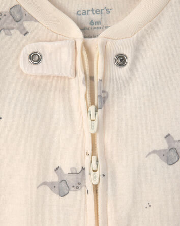 B&eacute;b&eacute; - Emballage 2 grenouill&egrave;res &agrave; motif d&rsquo;&eacute;l&eacute;phant et rayures - Gris, 
