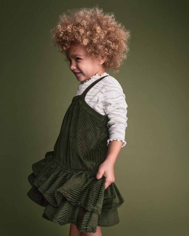 Toddler Girl Ruffle Skirtall - Olive, image 3 of 5 slides