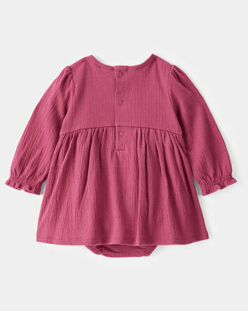 Baby Embroidered Floral Bodysuit Dress, 