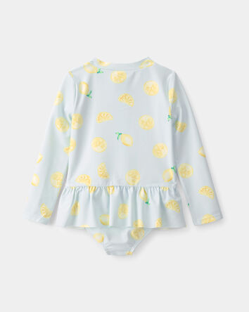 Tout-petit fille - Maillot dermoprotecteur 1 pi&egrave;ce, citrons - Bleu, 