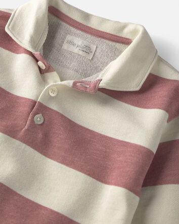 Girls Organic Cotton French Terry Rugby Polo, 