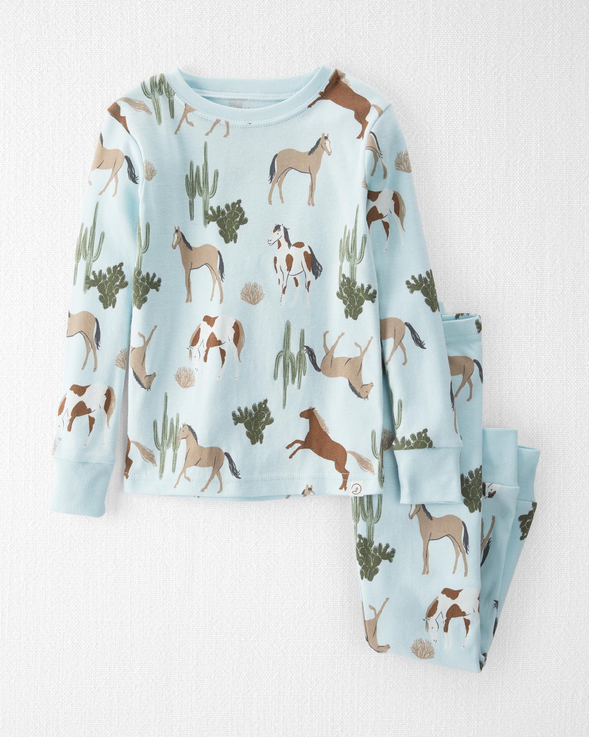 Horse Print Toddler 2 Piece Organic Cotton Horse Pyjamas Set Carter s Oshkosh Canada
