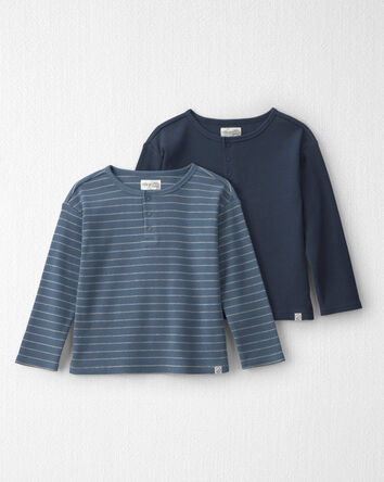 Toddler Boy 2-Pack Organic Cotton Waffle Knit Tops, 